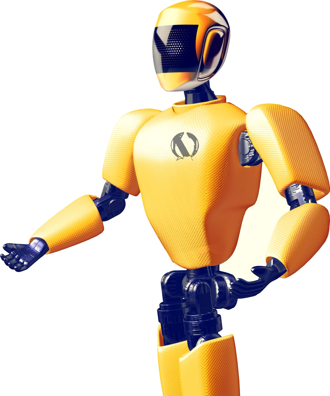 Quinn, the Quinndatum robot, side on.